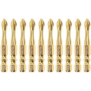 AUTOTOOLHOME 3 inch Titanium Coated Magnetic PH2 Anti Slip Screwdriver Bits Set Phillips Bits #2 Impact Driver Bits TS2