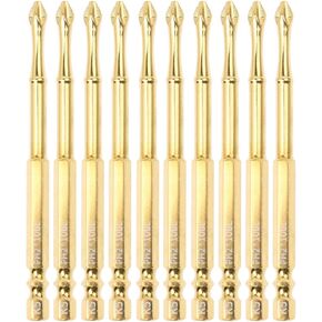 AUTOTOOLHOME 3 بوصة التيتانيوم المغلفة المغناطيسي PH2 مكافحة زلة مفك بت مجموعة فيليبس بت #2 شنيور يعمل بالبطارية بت TS2 in Kuwait