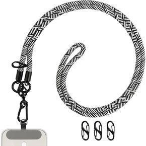 ZUSLAB Universal Phone Lanyard with Fixed Crossbody Neck Strap and Patch, Includes Outdoor Hook for Earphones