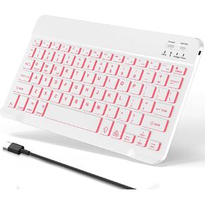 D DINGRICH Wireless Touchpad Keyboard - Multi-Touch Trackpad, Ultra-Slim, 7 Color Backlit, Universal Rechargeable Bluetooth Keyboard for iOS iPhone/iPad, Samsung Android Tablet, Windows, Smartphone in Kuwait