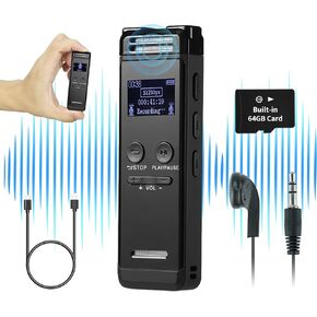 64GB Digital Voice Recorder with Playback, TIMHUANG HD Audio Voice Activated Recording Device for Lectures Meetings, USB Dictaphone MP3 Player