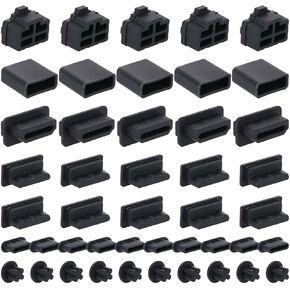 غطاء منفذ USB أغطية حماية منفذ USB من السيليكون HDMI، منفذ RJ45 Ethernet إجمالي 45 قطعة 6 أنواع