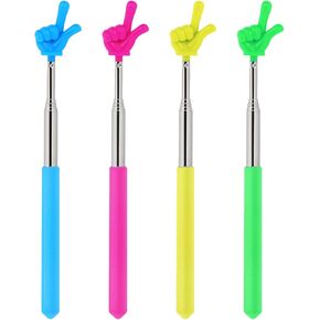 4Pcs Retractable Teacher Pointer, Pointer Stick for Classroom, Mini Retractable Finger Pointer for Elementary School Kindergarten Teacher, Classroom Supplies