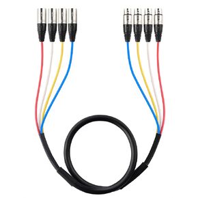 Cable Matters 4-Channel XLR Male to XLR Female Snake Cable/XLR Snake Cable 10 ft – Professional Audio Connectivity with Shielding and Color-Coded Channels