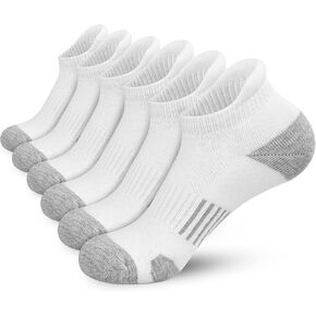 Women Ankle Socks Athletic Cushion Low Cut Socks for men Size 9-12, 6 Pairs, Grey
