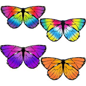 Girls Butterfly Wings, 4 Pack Butterfly Costume Halloween Toddler Dress Up Wings Christmas Party Favors Toys Gifts