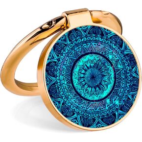 Cell Phone Mandala Flower Finger Ring Holder 360 Degree Rotation Metal Ring Grip Compatible with iPhone Samsung Galaxy All Smartphone Mobile Cute Accessories(Mandala White)