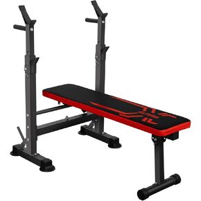 مقعد وزن قابل للتعديل من GLFERA مع رف القرفصاء، مقعد تدريب القوة مع محطة غمس، مقعد تدريب متعدد الوظائف قابل للطي لصالة الألعاب الرياضية المنزلية in Kuwait