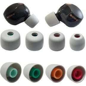 Soft Silicone Ear Tips for Sony WF-1000XM5 Earbuds Replacement Tips for Sony WF-1000XM4 WF-1000XM3, 4 Pairs Black