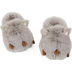 LEMZONE Fuzzy Animal Slippers for Women Cute Warm Furry Bear Paw Funny House Slippers with Non-skid Bottoms in Kuwait