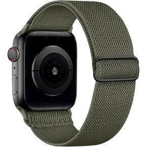 Stretchy Nylon Band Compatible with Apple Watch Series 9 8 7 45mm 41mm Ultra 2 Band 49mm Series 6 5 4 SE 44mm 40mm Series 3 2 1 38mm 42mm Men iWatch Bands Womens Elastic Solo Loop Sports Strap