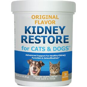 Kidney Restore for Cats & Dogs Unflavored - Natural Cat & Dog Kidney Supplement, Kidney Cleanse & Repair Renal Support Canine and Feline Pet Kidney Supplement, Add to Cat & Dog Food 90 Gr. in Kuwait