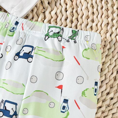 Newborn Baby Boy Girl Golf Outfit Long Sleeve Letter Golf Cart Romper Golf Pants Baby Golf Hat Set 3Pcs Fall Clothes in Saudi Arabia
