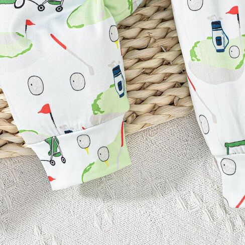 Newborn Baby Boy Girl Golf Outfit Long Sleeve Letter Golf Cart Romper Golf Pants Baby Golf Hat Set 3Pcs Fall Clothes in Saudi Arabia
