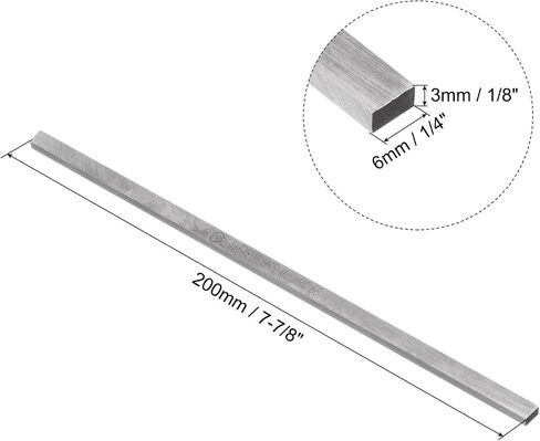 uxcell Square Lathe Tool Bit Blank 3mm x 16mm x 200mm (1/8" x 5/8" x 7-7/8") M2 HSS (High Speed Steel) Lathe Turning Tool Milling Blanks Rectangular Fly Cutter Mill Blank in Saudi Arabia
