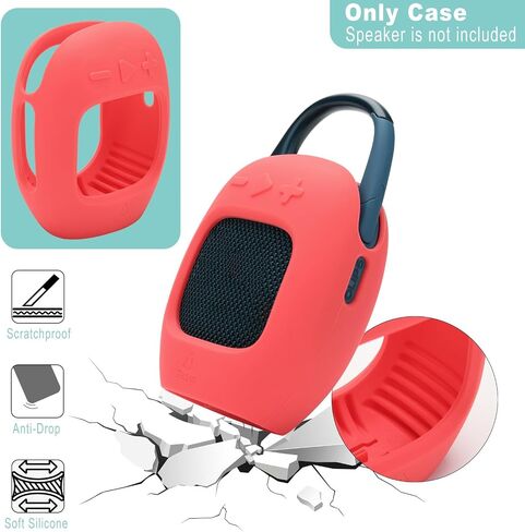 TXEsign Silicone Case Compatible with JBL Clip 5- Portable Bluetooth Speaker Stand Up Protective Carrying Case Cover for JBL Clip 5 (Black) in Kuwait