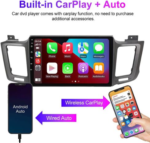 ستيريو راديو السيارة لتويوتا RAV4 2013-2018، Biorunn Android 12 10.1 بوصة ثماني النواة للسيارة GPS Navi Wireless Car-Play Android Auto Head Unit IPS Touch Screen BT FM AM RDS DSP، 4GB RAM 64GB ROM in Kuwait