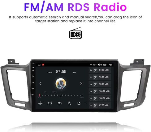 ستيريو راديو السيارة لتويوتا RAV4 2013-2018، Biorunn Android 12 10.1 بوصة ثماني النواة للسيارة GPS Navi Wireless Car-Play Android Auto Head Unit IPS Touch Screen BT FM AM RDS DSP، 4GB RAM 64GB ROM in Kuwait