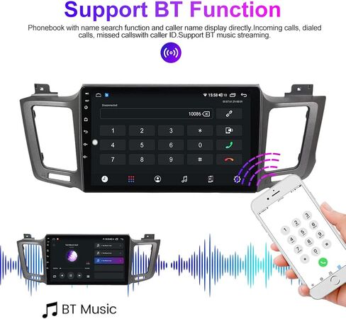 ستيريو راديو السيارة لتويوتا RAV4 2013-2018، Biorunn Android 12 10.1 بوصة ثماني النواة للسيارة GPS Navi Wireless Car-Play Android Auto Head Unit IPS Touch Screen BT FM AM RDS DSP، 4GB RAM 64GB ROM in Kuwait
