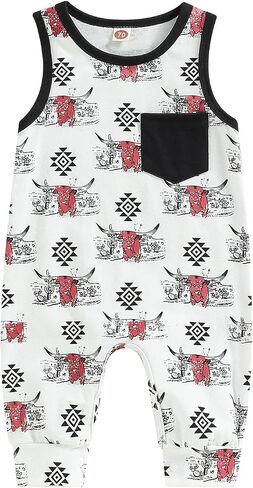 Infant Boy Outfits Baby Boy Cute Cartoon Sleeveless Romper Jumpsuit Top in Kuwait