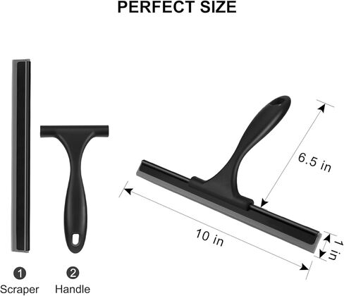 ممسحة دش سيت سيل للأبواب الزجاجية، ممسحة من الفولاذ المقاوم للصدأ للباب الزجاجي للاستحمام، ممسحة نافذة لجميع الأغراض لجدران الدش البلاط، المغسلة، المرآة، الحمام، تنظيف نافذة السيارة 10 بوصات in Kuwait