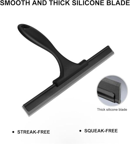 ممسحة دش سيت سيل للأبواب الزجاجية، ممسحة من الفولاذ المقاوم للصدأ للباب الزجاجي للاستحمام، ممسحة نافذة لجميع الأغراض لجدران الدش البلاط، المغسلة، المرآة، الحمام، تنظيف نافذة السيارة 10 بوصات in Kuwait