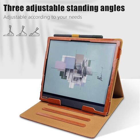 حافظة E NET-CASE لجهاز BOOX Note Air 3 C/Air 3 B/W E/Air 2/Air 2 Plus Ink Tablet 10.3 بوصة ePaper، تصميم جديد محسن غطاء حامل دوار 360 درجة مع حامل قلم/حزام يد، نوم/استيقاظ تلقائي ( أسود) in Kuwait