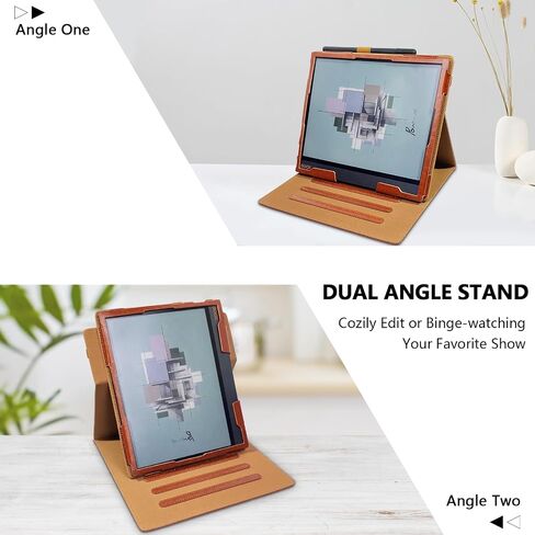 حافظة E NET-CASE لجهاز BOOX Note Air 3 C/Air 3 B/W E/Air 2/Air 2 Plus Ink Tablet 10.3 بوصة ePaper، تصميم جديد محسن غطاء حامل دوار 360 درجة مع حامل قلم/حزام يد، نوم/استيقاظ تلقائي ( أسود) in Kuwait