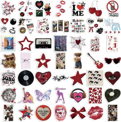 50Pcs Aesthetic Downtown Girls Stickers Pack Cool Trendy Y2K Stickers for Water Bottle Funny Waterproof Stickers for Teens Adults Vinyl Stickers for Laptop Skateboard Party Supplies(Downtown) in Saudi Arabia