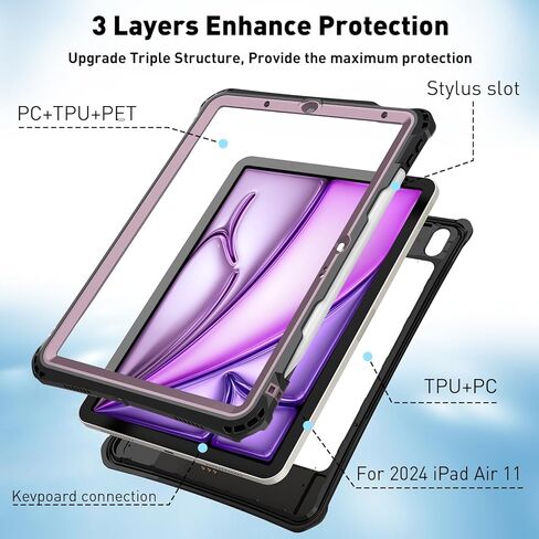 for iPad Air 11 Inch Case 2024, Waterproof Case for iPad Air 11 Inch M2 (6th Generation), Full Body Protection Case for iPad Air 5th/4th Gen (2022/2020) with Pencil Holder in Kuwait