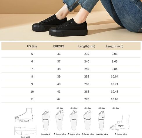 hash bubbie Platform Sneakers for Women White Platform Shoes Low Top Tennis Shoes Non Slip Black Fashion Canvas Sneakers in Kuwait