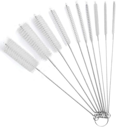 Straw Cleaner Brush Sets, 10 inch Long Tube and Bottle Cleaning Brushes, 10 PCS Professional Flexible Brushes for Cleaning Pipes, Keyboards, Glass and Narrow Neck Bottles Cups in Saudi Arabia