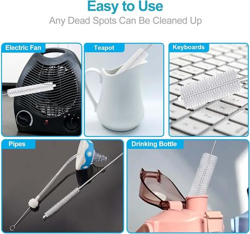 Straw Cleaner Brush Sets, 10 inch Long Tube and Bottle Cleaning Brushes, 10 PCS Professional Flexible Brushes for Cleaning Pipes, Keyboards, Glass and Narrow Neck Bottles Cups in Kuwait