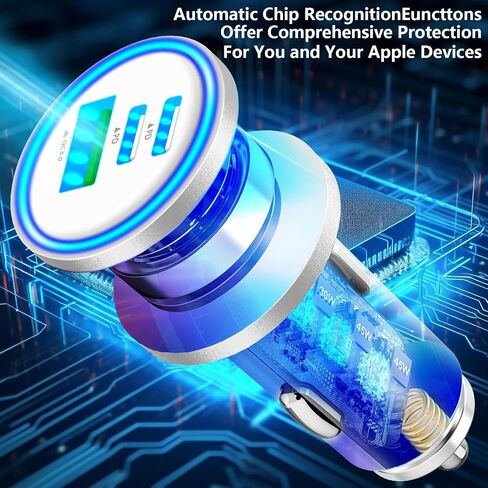 USB C Car Charger, 2Pack BAOYUANDA 67W 3-Port USB-C & USB-A Fast Car Charger Cigarette Lighter Fast Charging for iPhone 16/15/14/13/12/11/Pro Max, iPad Pro, Galaxy S24/S23/S22, Google Pixel, Android in Kuwait