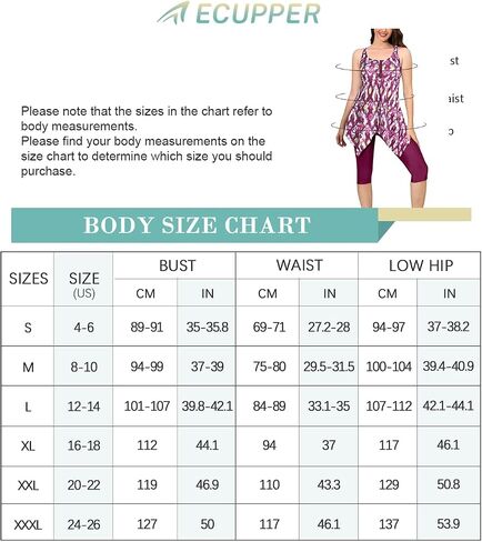 ECUPPER Women Plus Size Tankini Swimsuit Two Piece Swimdress Modest Adjustable Bathing Suit with Shorts in Kuwait
