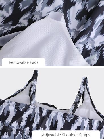 ECUPPER Women Plus Size Tankini Swimsuits Two Piece Swim Dress Modest Skirt Bathing Suit Adjustable Straps Swim Top with Shorts Green 2XL in Kuwait