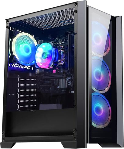 الكمبيوتر المكتبي للألعاب Apollo - AMD Ryzen 5 5600G 6-Core 3.9 جيجا هرتز - 1 تيرابايت M.2 NVMe SSD - 16 جيجابايت DDR4 3200-11AC Wi-Fi Windows 11 Pro كمبيوتر الألعاب in Saudi Arabia