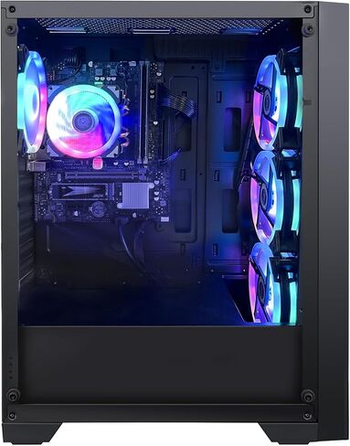 الكمبيوتر المكتبي للألعاب Apollo - AMD Ryzen 5 5600G 6-Core 3.9 جيجا هرتز - 1 تيرابايت M.2 NVMe SSD - 16 جيجابايت DDR4 3200-11AC Wi-Fi Windows 11 Pro كمبيوتر الألعاب in Saudi Arabia