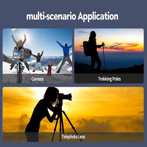 حامل ثلاثي للكاميرا Fotopro مقاس 78 بوصة، حامل ثلاثي من الألومنيوم قابل للطي برأس كروي 360 درجة مع لوحة تحرير سريعة حمولة 6 كجم، ارتفاع قابل للتعديل من 47 سم إلى 197 سم لهاتف الكاميرا الرياضية DSLR in Kuwait