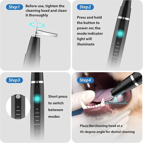 Dog Teeth Cleaning Kit Plaque Remover for Teeth - Pet Puppy Dental Toothbrush Tool-Ultrasonic Cleaner Brushing Care-Teeth Cleaning for Dogs, Dental Tools for Small Large Dogs,Black in Saudi Arabia
