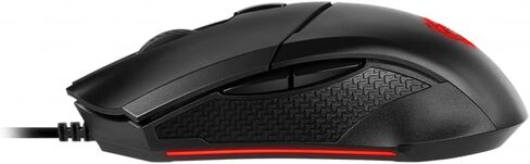 MSI Clutch GM08 - ماوس ألعاب USB متماثل، LED أحمر، مستشعر بصري PAW 3519 (4200 نقطة لكل بوصة)، التبديل حتى 10 مليون نقرة، نظام وزن قابل للتعديل، أسود in Kuwait