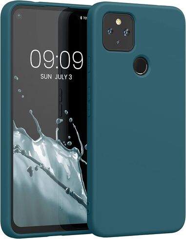 kwmobile Case Compatible with Google Pixel 4a 5G Case - Slim Protective TPU Silicone Phone Cover - Teal Matte in Kuwait