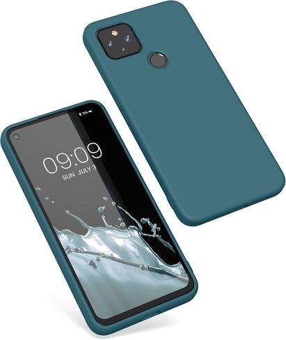 kwmobile Case Compatible with Google Pixel 4a 5G Case - Slim Protective TPU Silicone Phone Cover - Teal Matte in Kuwait