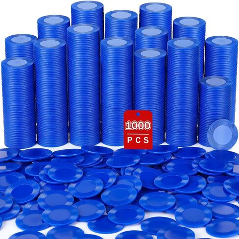 Leitee 1000 Pcs Plastic Poker Chips 38 mm Interlocking Game Chips Lightweight Poker Chip Set Tokens Bingo Chips Blank Casino Counting Chips Bulk for Adults Counting Reward Card (Red) in Saudi Arabia