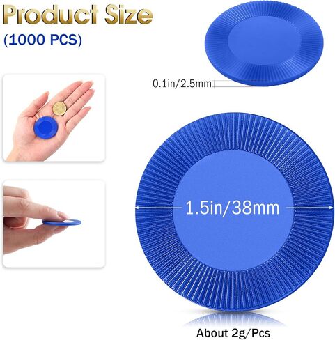 Leitee 1000 Pcs Plastic Poker Chips 38 mm Interlocking Game Chips Lightweight Poker Chip Set Tokens Bingo Chips Blank Casino Counting Chips Bulk for Adults Counting Reward Card (Red) in Saudi Arabia