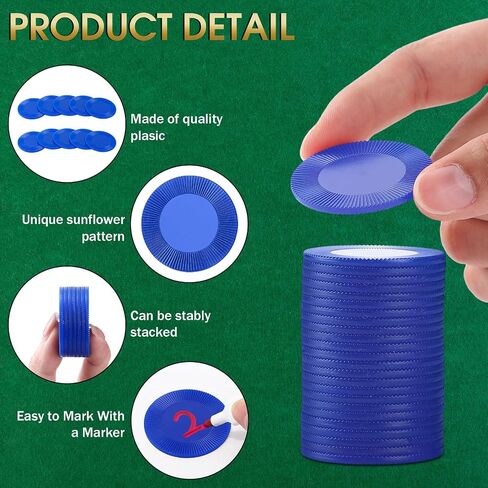 Leitee 1000 Pcs Plastic Poker Chips 38 mm Interlocking Game Chips Lightweight Poker Chip Set Tokens Bingo Chips Blank Casino Counting Chips Bulk for Adults Counting Reward Card (Red) in Saudi Arabia