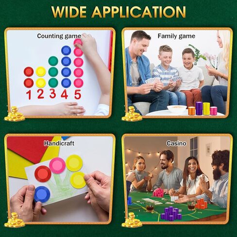 Leitee 1000 Pcs Plastic Poker Chips 38 mm Interlocking Game Chips Lightweight Poker Chip Set Tokens Bingo Chips Blank Casino Counting Chips Bulk for Adults Counting Reward Card (Red) in Saudi Arabia