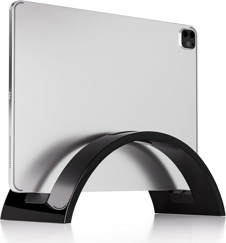 حامل كمبيوتر محمول عمودي من الأكريليك، ملحقات مكتب من الأكريليك، حامل كمبيوتر محمول عمودي للمكتب، منظم توفير لجميع أجهزة MacBook، Surface، Samsung، HP، Dell (شفاف) in Kuwait