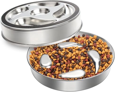 Jegtew 1Pack Slow Feeder Dog Bowls for Small to Medium Dogs - 3 Cup Capacity, Dual-Design for Dry and Wet Food, 304 Stainless Steel, Anti-Slip Base - Prevents Bloating and Obesity, Dishwasher Safe in Kuwait