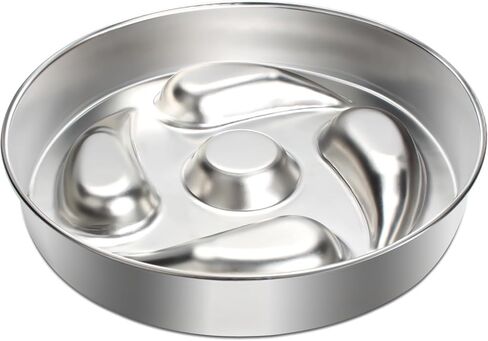 Jegtew 1Pack Slow Feeder Dog Bowls for Small to Medium Dogs - 3 Cup Capacity, Dual-Design for Dry and Wet Food, 304 Stainless Steel, Anti-Slip Base - Prevents Bloating and Obesity, Dishwasher Safe in Kuwait